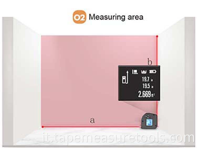 Metro a nastro laser multifunzionale con grande schermo con carica USB Righello elettronico per misuratore di distanza con nastro laser da 40 m